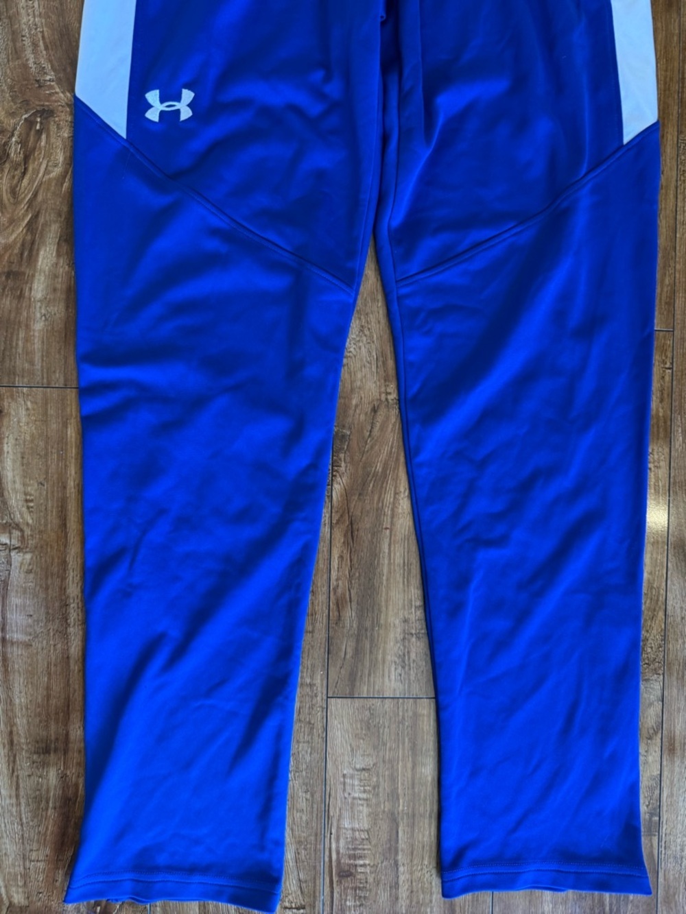 Under Armour Men’s Blue White Joggers Sweatpants Ankle Zipper Small Loose - Picture 7 of 14